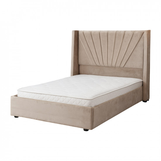 سرير خشبي بتنجيد مخملي عصري 140×200سم سرير خشبي بتنجيد مخملي عصري 140×200سم