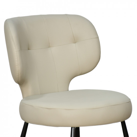 كرسي مفرد جلد بأرجل معدنية بيج كرسي مفرد جلد بأرجل معدنية بيج