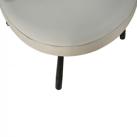 كرسي مفرد جلد بأرجل معدنية بيج كرسي مفرد جلد بأرجل معدنية بيج