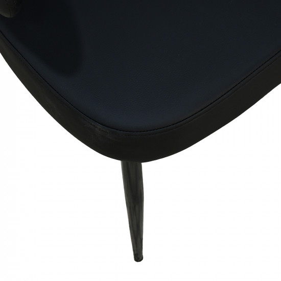 كرسي مفرد مودرن جلد بأرجل معدنية أسود كرسي مفرد مودرن جلد بأرجل معدنية أسود