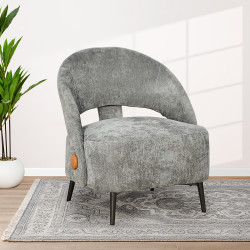 كرسي مفرد فاخر قماشي رمادي