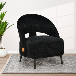 كرسي مفرد فاخر قماشي أسود