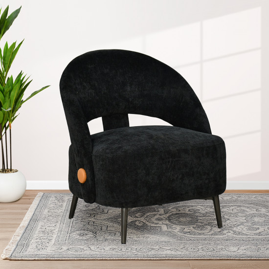 كرسي مفرد عصري قماشي أسود كرسي مفرد عصري قماشي أسود