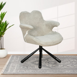 كرسي دوار عصري مع قماش قابل للأزالة رمادي