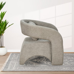 كرسي مفرد فاخر من القماش رمادي