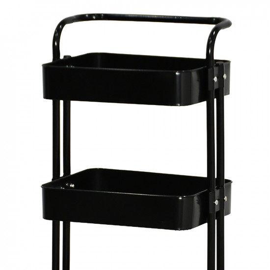 وحدة رفوف متحركة معدنية 4 أدوار أسود