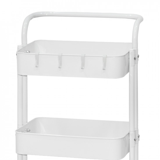 وحدة رفوف متحركة معدنية 3 أدوار أبيض وحدة رفوف متحركة معدنية 3 أدوار أبيض