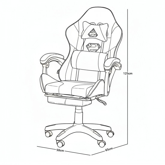 كرسي ألعاب أحترافي من الجلد أزرق × أحمر