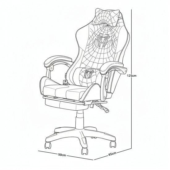 كرسي ألعاب أحترافي من الجلد أحمر × أزرق