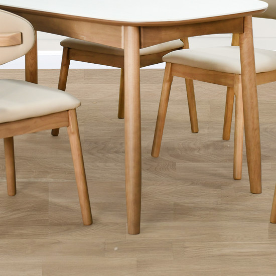 طاولة طعام خشب مع سطح سيراميك 6 كراسي