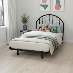 هيكل سرير معدني أسود 120×200 سم
