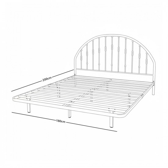 هيكل سرير معدني أبيض 180×200 سم هيكل سرير معدني أبيض 180×200 سم