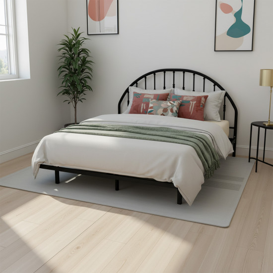 هيكل سرير معدني أسود 180×200 سم
