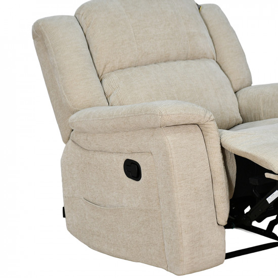 كرسي استرخاء فاخر ثابت قماش بيج