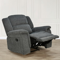 كرسي استرخاء ثابت قماش رمادي غامق كرسي استرخاء ثابت قماش رمادي غامق