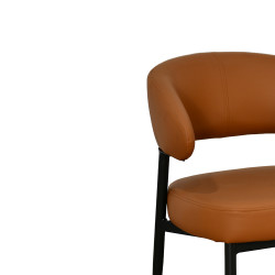 كرسي مفرد مودرن جلد بأرجل معدنية هافان