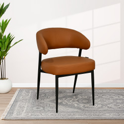 كرسي مفرد مودرن جلد بأرجل معدنية هافان