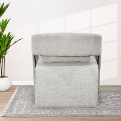 كرسي مفرد فاخر من القماش رمادي