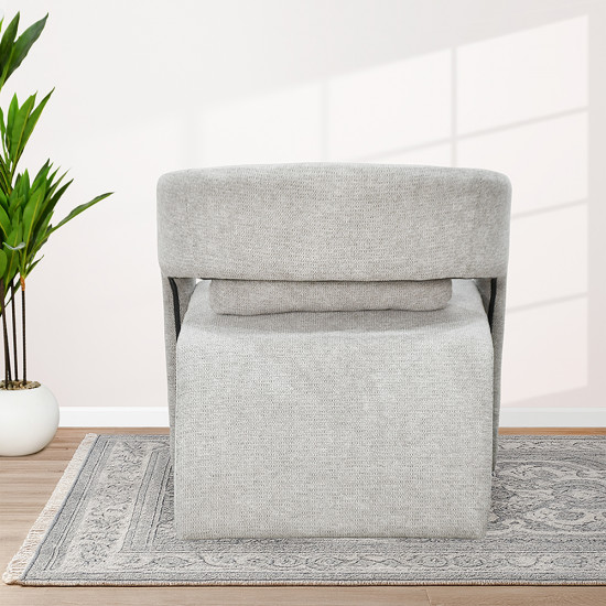 كرسي مفرد عصري من القماش رمادي كرسي مفرد عصري من القماش رمادي