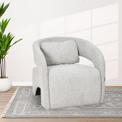 كرسي مفرد فاخر من القماش رمادي