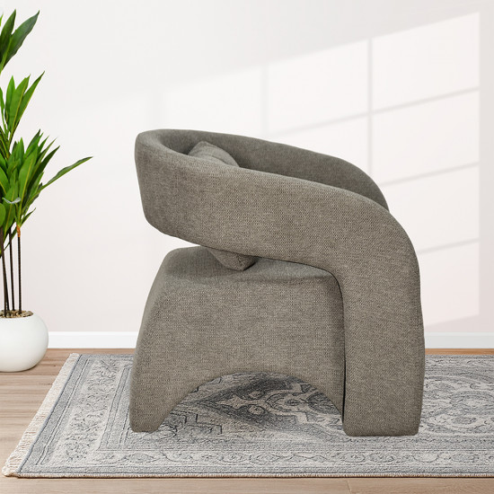 كرسي مفرد عصري من القماش بني كرسي مفرد عصري من القماش بني