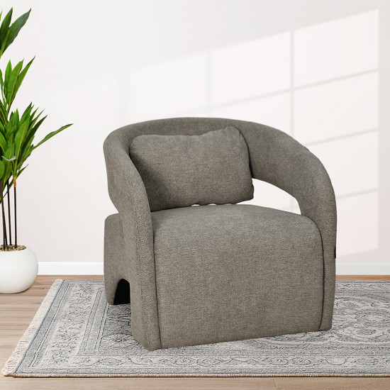 كرسي مفرد عصري من القماش بني كرسي مفرد عصري من القماش بني