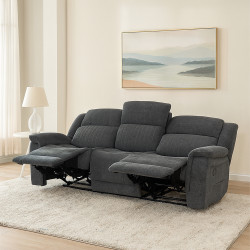 كنبة استرخاء قماش 3 مقاعد قابلة للإمالة