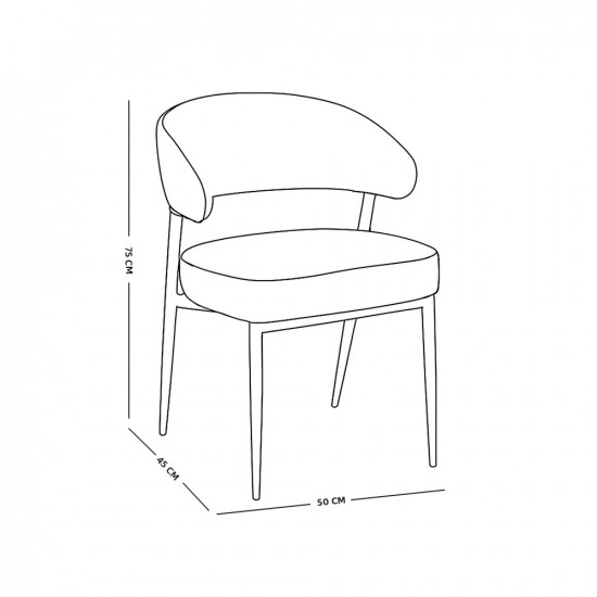 كرسي مفرد مودرن جلد بأرجل معدنية هافان