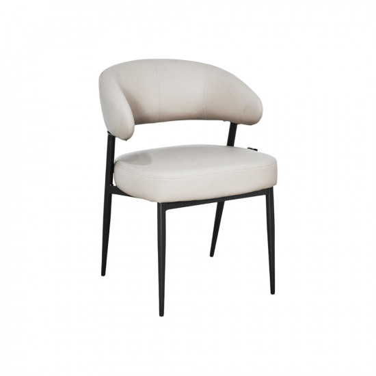 كرسي مفرد مودرن جلد بأرجل معدنية رمادي