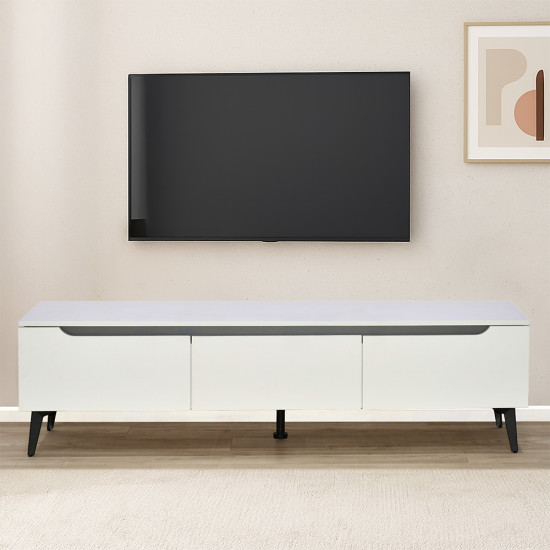 وحدة تلفاز مودرن خشب أبيض 160 سم