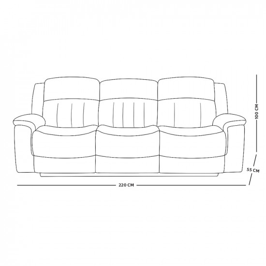 كنبة استرخاء قماش 3 مقاعد قابلة للإمالة بيج كنبة استرخاء قماش 3 مقاعد قابلة للإمالة بيج