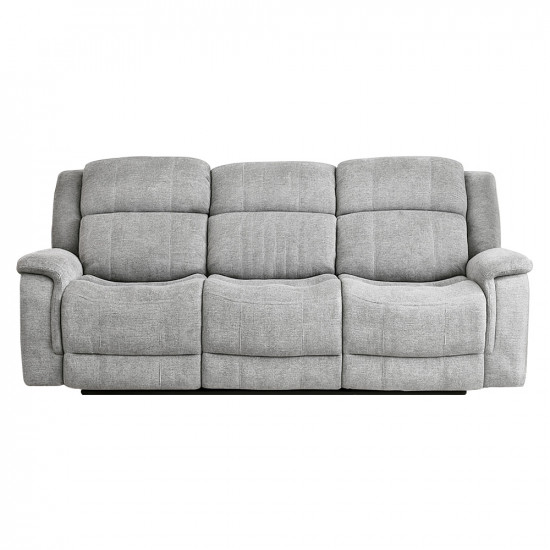 كنبة استرخاء قماش 3 مقاعد قابلة للإمالة رمادي كنبة استرخاء قماش 3 مقاعد قابلة للإمالة رمادي