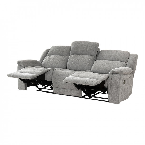 كنبة استرخاء قماش 3 مقاعد قابلة للإمالة رمادي كنبة استرخاء قماش 3 مقاعد قابلة للإمالة رمادي