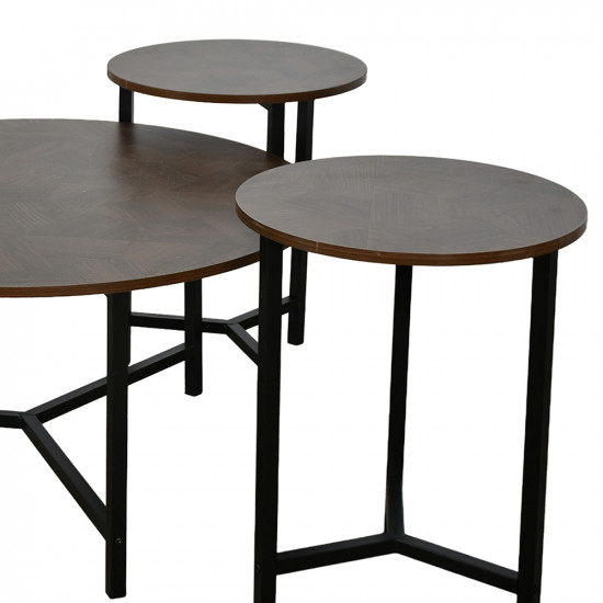 طقم طاولات خدمة 5 قطع خشب بني طقم طاولات خدمة 5 قطع خشب بني