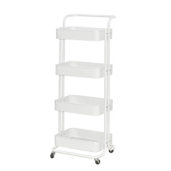 وحدة رفوف متحركة معدنية 4 أدوار أبيض