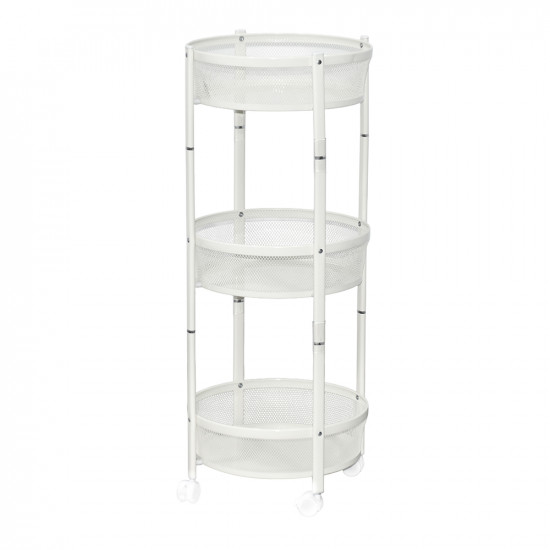 وحدة رفوف متحركة معدنية 3 أدوار أبيض وحدة رفوف متحركة معدنية 3 أدوار أبيض