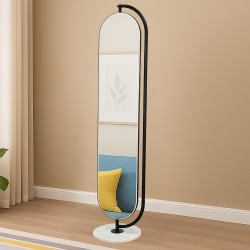 مرآة ديكور استاند معدني مع قاعدة رخام ثابتة