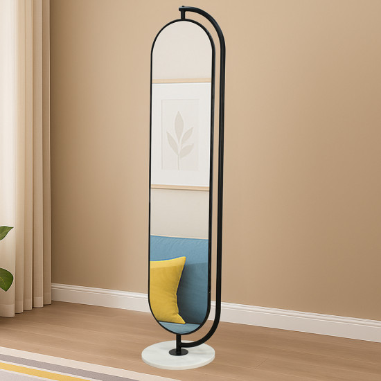 مرآة ديكور استاند معدني مع قاعدة رخام ثابتة مرآة ديكور استاند معدني مع قاعدة رخام ثابتة