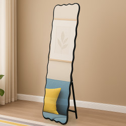 مرآة استاند عصرية بإطار أسود 160×50 سم