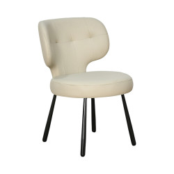 كرسي مفرد جلد بأرجل معدنية بيج