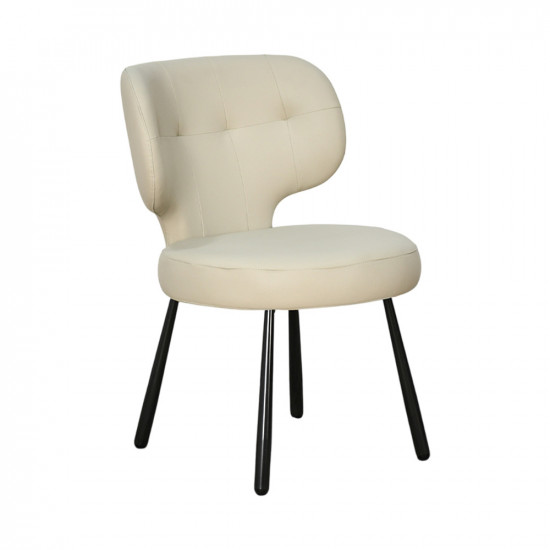 كرسي مفرد جلد بأرجل معدنية بيج كرسي مفرد جلد بأرجل معدنية بيج