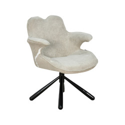 كرسي دوار عصري مع قماش قابل للأزالة رمادي