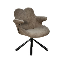 كرسي دوار عصري مع قماش قابل للأزالة كافيه غامق