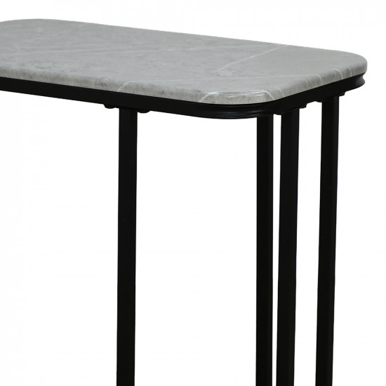 طاولة خدمة مفردة خشب مع قاعدة معدن