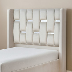 سرير خشبي بتنجيد مخملي عصري 120×200سم