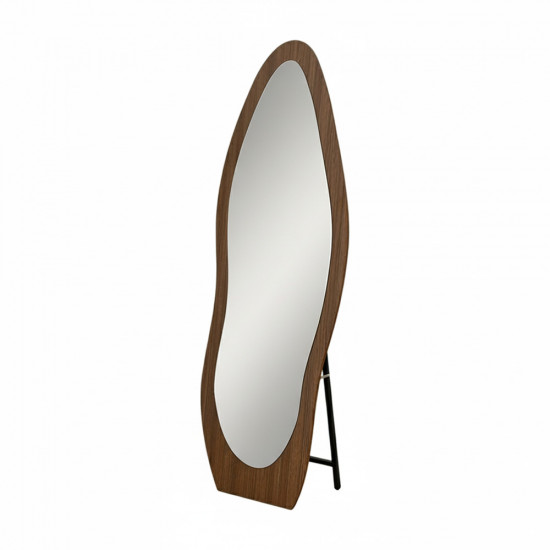 مرآة استاند معدن بإطار خشبي عصري مرآة استاند معدن بإطار خشبي عصري