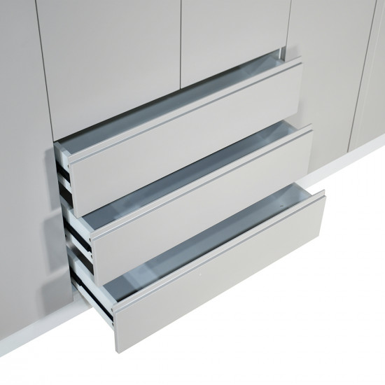 دولاب ملابس مودرن خشبي 6 باب رمادي فاتح