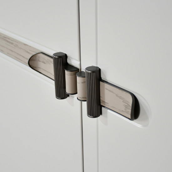 دولاب ملابس مودرن خشبي 6 باب رمادي فاتح