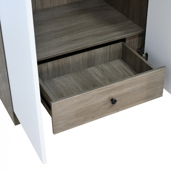 دولاب ملابس خشب 6 باب مع أبواب زجاجية