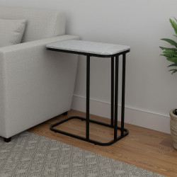 طاولة خدمة مفردة خشب مع قاعدة معدن